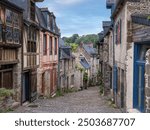 Rue du Jerzual street in Dinan is a charming and picturesque street known for its medieval architecture and vibrant artistic atmosphere.