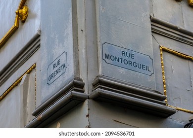 Rue Montorgueil , Rue Greneta , Paris Street Name Plate