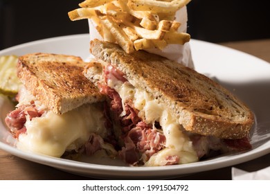 Rueben Sandwich with Fries on the side - Shutterstock ID 1991504792