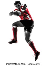 Rugby Man Player Silhouette Isolated