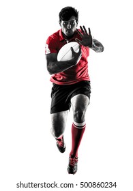 Rugby Man Player Silhouette Isolated