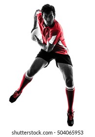 Rugby Man Player Silhouette Isolated