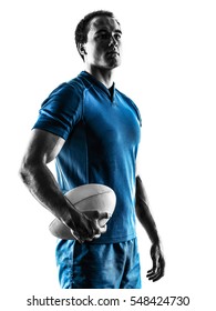 Rugby Man Player Silhouette Isolated