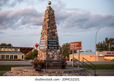 Rugby, North Dakota USA - 9-24-2019: Geological center of the United States obelisk 