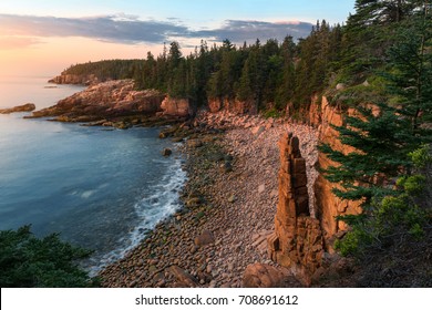 rugged Acadia coast at sunrise