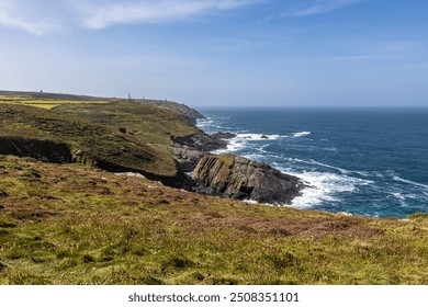 A rugged coastal landscape in western Cornwall, on a sunny summer's day - Powered by Shutterstock