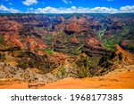 Rugged landscape in Waimea Canyon, Kauai.