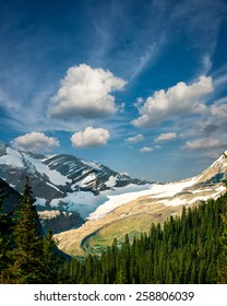 Rugged Mountain Terrain In Glacier National Park, MT