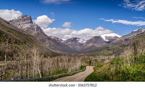 Rugged Mountains Along The Akamina Parkway In Waterton Lakes National Park In The Canadian Rocky Mountains, Alberta, Just North Of The US Border