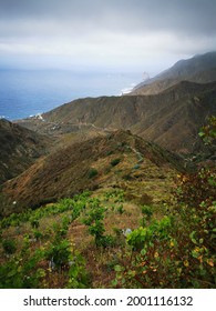 Rugged Tenerife North Coast In Anaga Rural Park Under Eerie Clouds