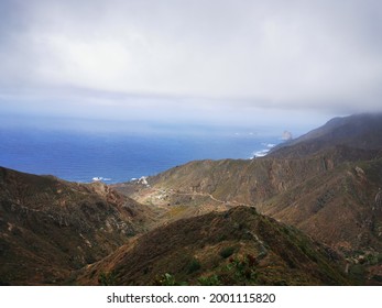 Rugged Tenerife North Cosst In Anaga Rural Park Under Eerie Clouds