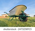 Rugged wheelbarrow perfect for construction, gardening, hauling, and heavy-duty outdoor tasks
