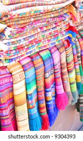 Rugs At A Street Market In Santa Fe