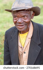 RUHENGERI, RWANDA-NOVEMBER 3, 2013: portrait of unidentified elderly man in Ruhengeri, Rwanda, November 3, 2013