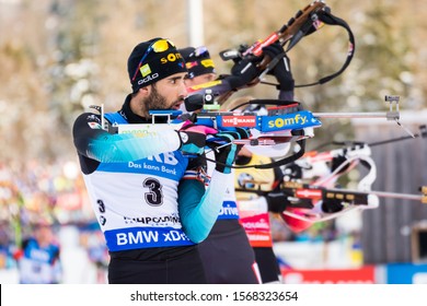 Ruhpolding, Germany - January 20, 2019: Martin Fourcade (France) During Mass Start Race At IBU World Cup Biathlon.