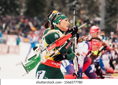 Ruhpolding, Germany - January 20th 2019: Dorothea Wierer (Italy) During Mass Start At The IBU World Cup Biathlon.