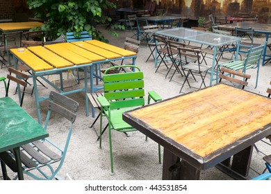 Ruin Bar In Budapest Without People On Summer Day