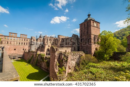 The ruin of heidelberg castle or heidelberger schloss, Germany