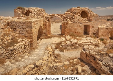 Ruin in interior of crusader castle Shobak, Jordan