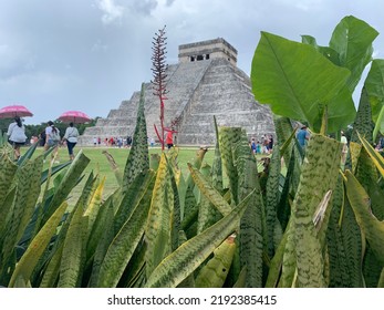 Chichén Itzá Ruin Of Kukulcan On A Gloomy And Stormy August Day. Chichén Itzá, Tinum, Mexico. August 4th 2022