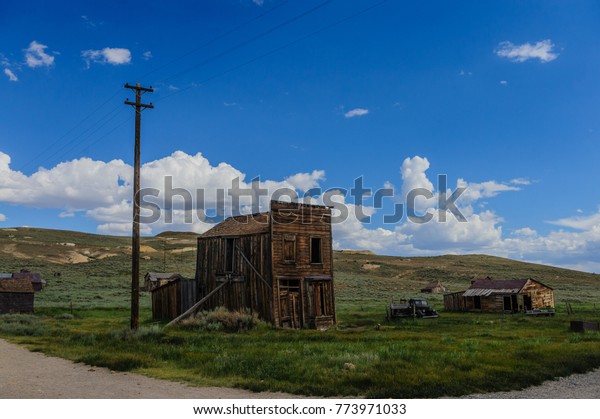 Ruined Buildings in the Californian Ghost Town of Bodie.
Bodie is one of the best preserved Ghost Towns in America and was
founded during the Californian Gold Rush. It was inhabited until
the 1970s. 