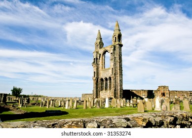 Ruined cathedral in St Andrews Edinburgh, Scotland
