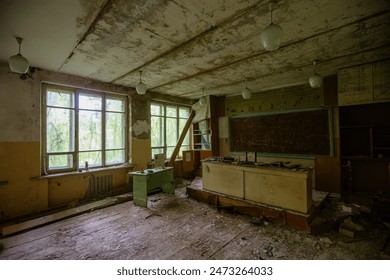 Ruined classroom in abandoned school. - Powered by Shutterstock