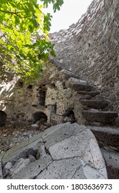 Ruined Interior Of Old Datça Kızlan Village Windmills.