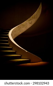 Ruined Spiral Staircase In Dramatic Lighting