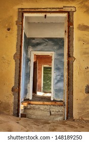 Ruins Of Abandoned House In The Ghost Diamond Town , Namibia, South Africa