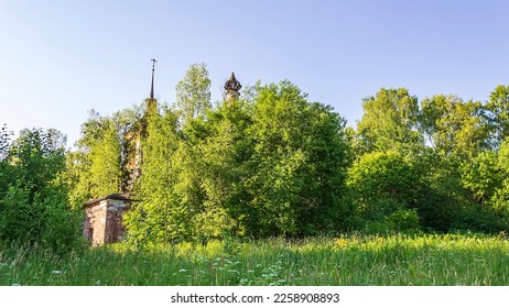 ruins of an abandoned temple in Kostroma region, Russia - Shutterstock ID 2258908893