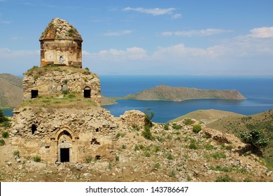 Ruins of Altinsac Church on Lake Van, Turkey