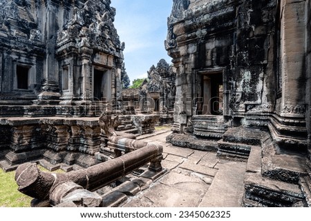 ruins of amazing angkor wat complex in cambodia