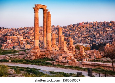 Ruins Of Amman Citadel. Jordan