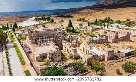 Ruins of the ancient city of Hierapolis, in Pamukkale. Denizli, Turkey.