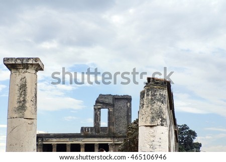Ruins of the ancient city of Pompeii, destroyed by Mount Vesuvius in 79AD