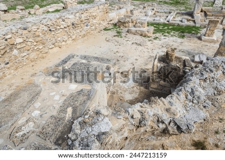 Ruins of an ancient city-kingdom of Kition (Citium) on the southern coast of Cyprus in Larnaca
