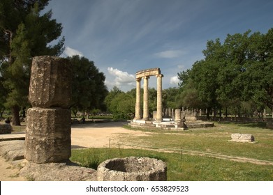 Ruins Of Ancient Olympia In Greece