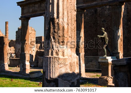 Ruins of ancient Pompeii, which was destroyed by the eruption of Mount Vesuvius in 79AD.