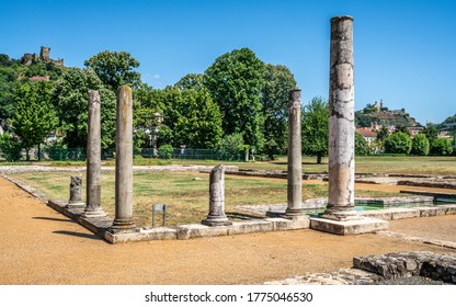 Ruins of ancient Roman buildings and houses in the archeological Gallo-Roman site of Saint Romain en Gal Vienne France - Shutterstock ID 1775046530