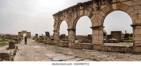Ruins of the ancient Roman town of Volubilis in Morocco, North Africa - Shutterstock ID 2323484711