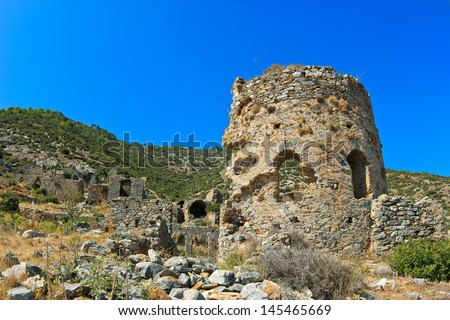 Ruins of ancient site Anemurium in Turkey 