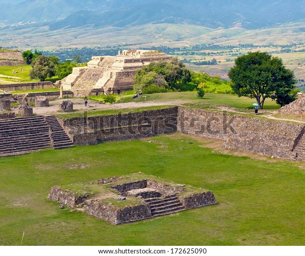 Ruins Ancient Zapotec City Monte Alban Royalty Free Stock Image