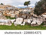 Ruins in the archaeological site of Eleusis, Attica, Greece.