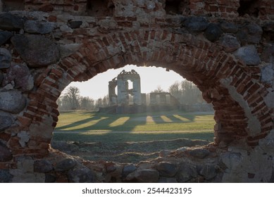 Ruins, archway, brick wall, stone wall, historical site, ancient architecture, abandoned building, old structure, heritage. - Powered by Shutterstock