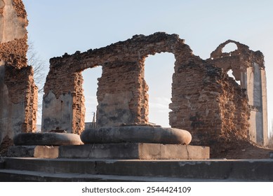 Ruins, archway, brick wall, stone wall, historical site, ancient architecture, abandoned building, old structure. - Powered by Shutterstock