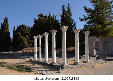 Ruins Of Asclepeion In Kos Island, Greece; Ancient Greek Temple Dedicated To Asclepius, The God Of Medicine