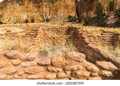 Ruins In Bandelier National Monument, New Mexico, USA 