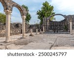 Ruins of the Byzantine church at Kursi (Gerassa) National Park near the Sea of Galilee in Israel.
