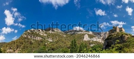 Ruins of the castle of the Bishop of Cavaillon in Fontaine-de-Vaucluse, Provence; France; Europe